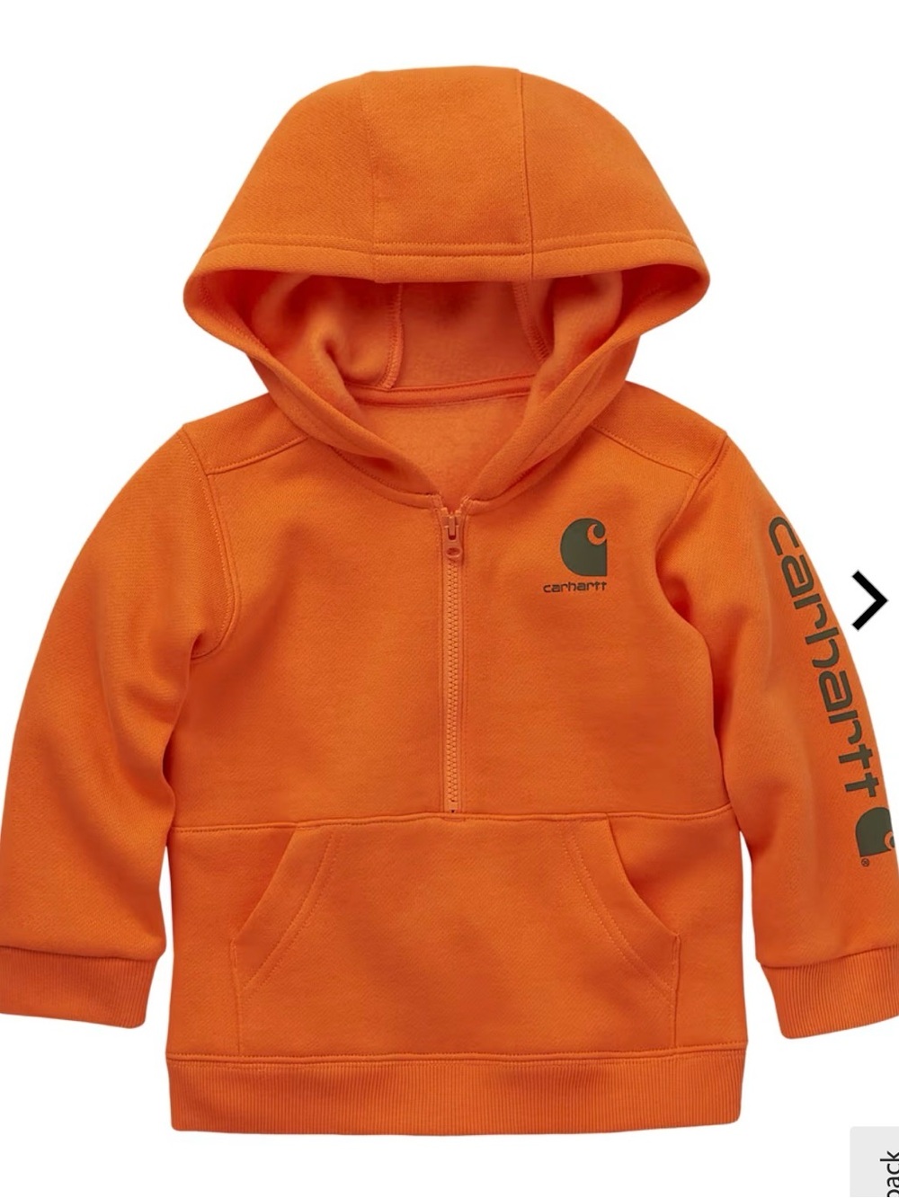 CARHARTT 1/2 zip hoodie size toddler boys 2T